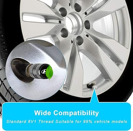 Greenworld Luxurious Metal Car Tyre Valve Cap Air Cap Car Tyre Valve Stem Cap Air Covers with Logo (Design NO 1) - Image 4