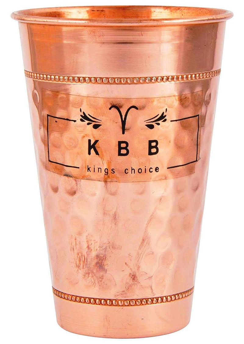 KBB Dot Design Hammered Jumbo Copper Glass 550 ml Set of 4 - Image 3