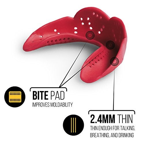 SISU Max Mouthguard, Intense Red - 2.4mm Thin - Custom-Molded Fit - Slim Design - Remoldable Up to 20 Times - for Impact Sports - Non Toxic - Works with Braces - Image 5