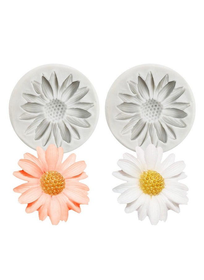MLOLM Flower Silicone Fondant Mold Chrysanthemum Mould For Fondant Cake Decoratingchocolatesugarcraftcandypolymer Claysoap Crafting Projects 2Pcs  - Image 1