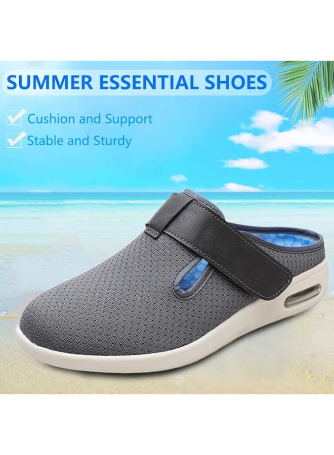 السحب نعال يو يون للجنسين لمرضى السكري، بعرض إضافي، مع إغلاق قابل للتعديل، تُناسب حالات الوذمة الأخمصية، والتهاب اللفافة الأخمصية، والتهاب المفاصل، وتورم القدمين. - Image 5