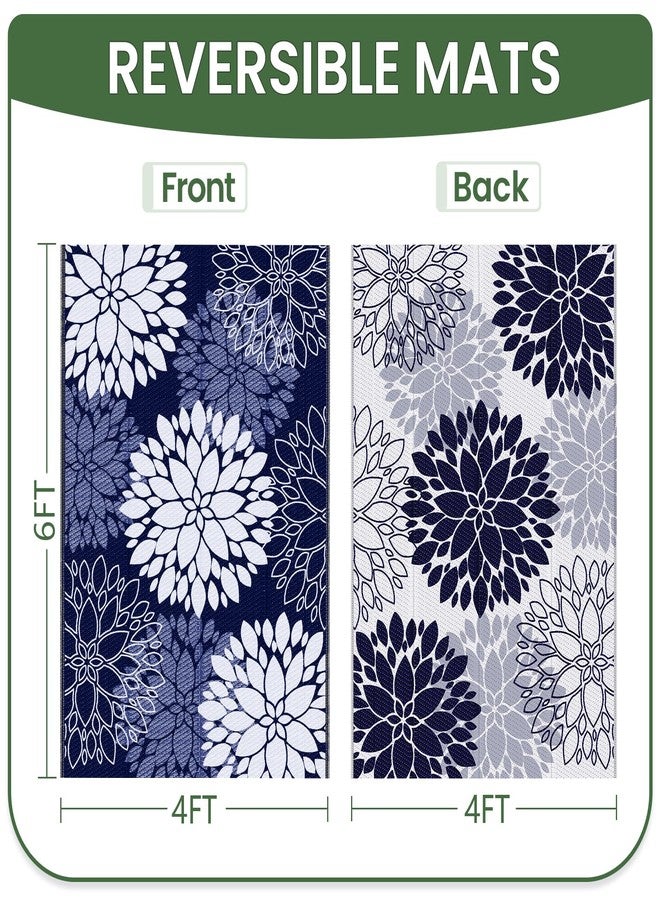 لوكسستيب سجادة خارجية مقاومة للماء من لوكس ستيب، مصنوعة من القش البلاستيكي، قابلة للاستخدام على الوجهين، مناسبة للباحات الخارجية، ديكور خارجي، مساحات واسعة، مثالية للعربات المتنقلة، النزهات، الحدائق الخلفية، الشرفات، الشواطئ، التخييم، مقاس 4 × 6 قدم، لون أزرق - Image 3