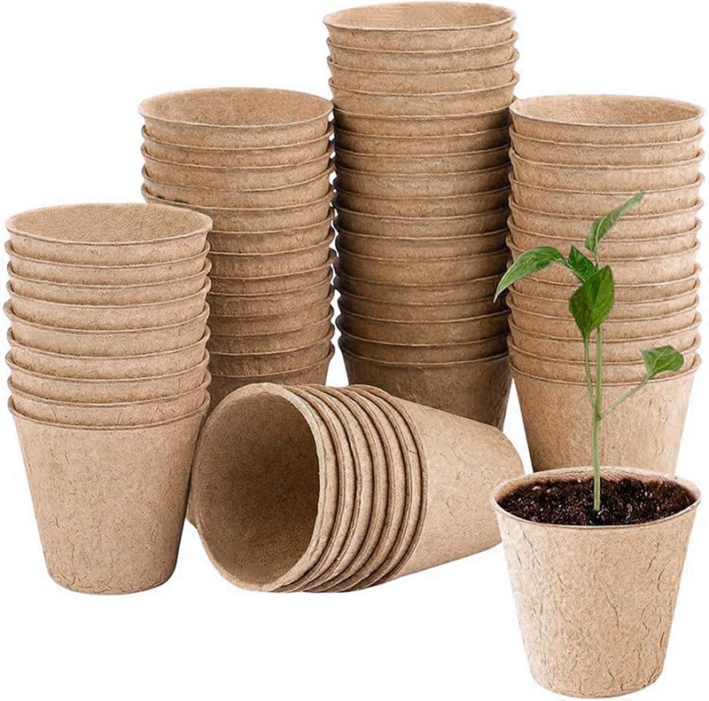 3 Inch Biodegradable Paper Pulp Seedling Pots 50Pcs Easy Transplant Nursery Seed Starter - Image 1