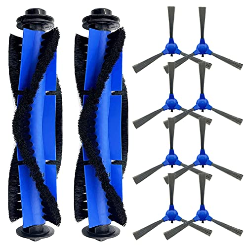 Tivcroxs 10 Pack Replacement Parts - 2 Rolling Brushes, 8 Side Brushes for Eufy RoboVac 11S, 30C, G30, 30, 15T, 15C, 12, 35C, 11S MAX, G30 Edge Robotic Vacuums - Image 1