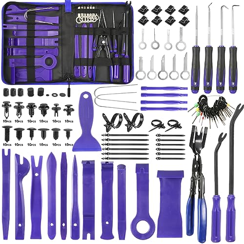 Uolor 342Pcs Trim Removal Tool Kit Car Panel Door Audio Radio Stereo Removal Tools Auto Push Pin Bumper Retainer Clip SetFastener Terminal Remover ToolCar Upholstery Repair Pry Kit Auto Clip Plier
