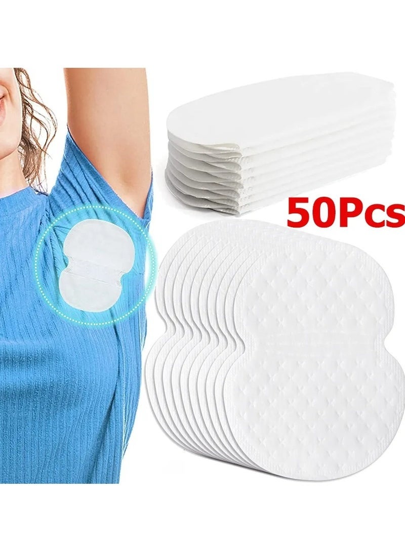 MUMO 50pcs Armpit Sweat Pads,best for Summer,Underarm Sweat Pads , Premium Quality, Absorbent Dress Shields, Armpit Guards,Disposable Sweat Pads,Underarm Shields,Adhesive Armpit, Invisible for Women and Men - Image 1