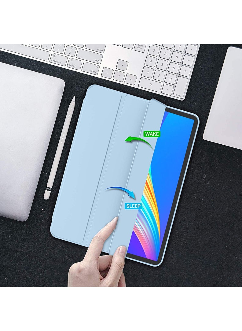 Theodor iPad Pro 11 Inch Case 2022(4th Gen)/2021(3rd Gen)/2020(2nd Gen) with Pencil Holder, Smart iPad Case With Pencil Holder Slim Tablet Cover with Soft TPU Back, Auto Wake/Sleep Sky Blue - Image 5