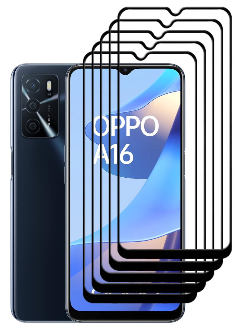 ACLIX 5 Pieces Antistatic ESD Dustproof Premium Quality High Definition Tempered Glass Screen Protector Designed For Oppo A16 - Image 1