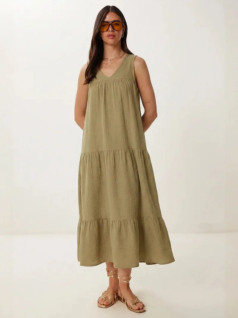 السعادة في إسطنبول ISTANBUL Frilly V-Neck Midi Dress