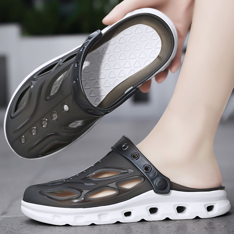 Croc Shoes Men'S Summer Outer Wear Summer Half-Slip Sandals Fishing And Driving Dual-Purpose Sports Slippers With Heels For Men - Image 3