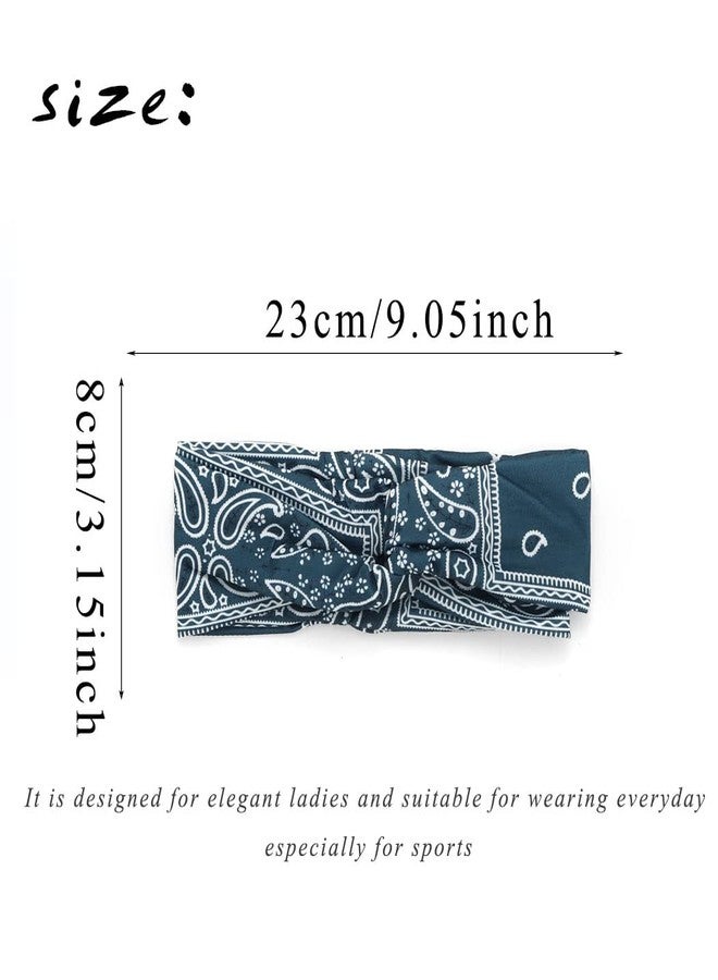 اوريو عصابة رأس أوريو باندانا بنقشة بيزلي، ربطات شعر معقودة، عمامة رأس مطاطية، مناسبة للرياضة واليوغا للنساء - Image 5