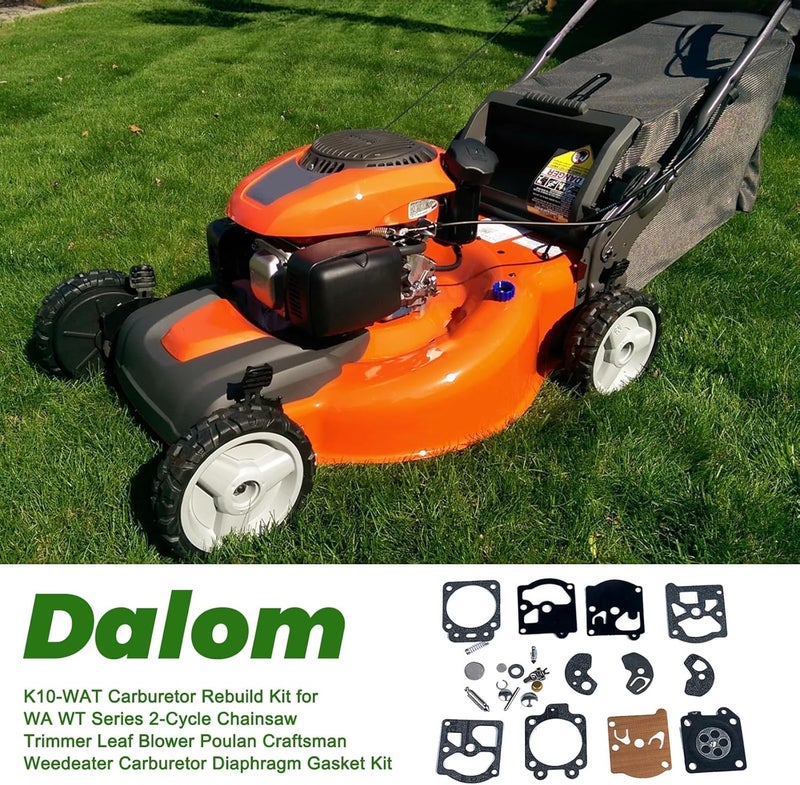 Dalom (Pack of 2) K10-WAT Carburetor Rebuild Kit for WA WT Series 2-Cycle Chainsaw Trimmer Leaf Blower Poulan Craftsman Weedeater Carburetor Diaphragm Gasket Kit - Image 2