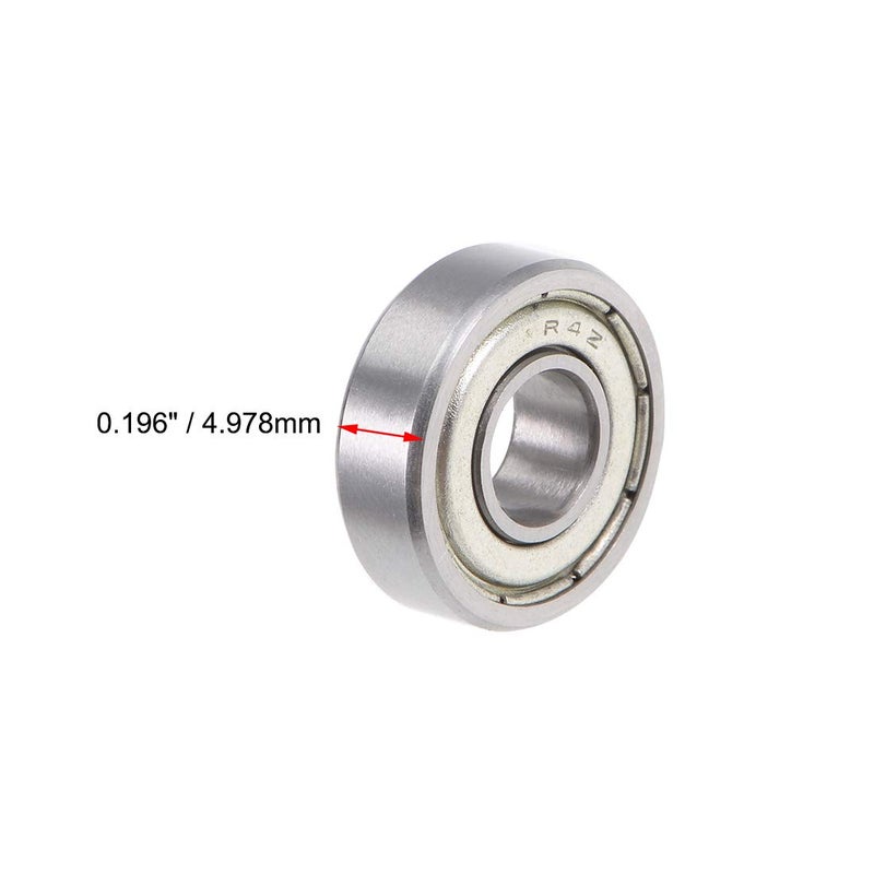 uxcell R4ZZ Ball Bearing 1/4-inchx5/8-inchx0.196-inch Double Shielded ABEC-1 Bearings 10pcs - Image 3