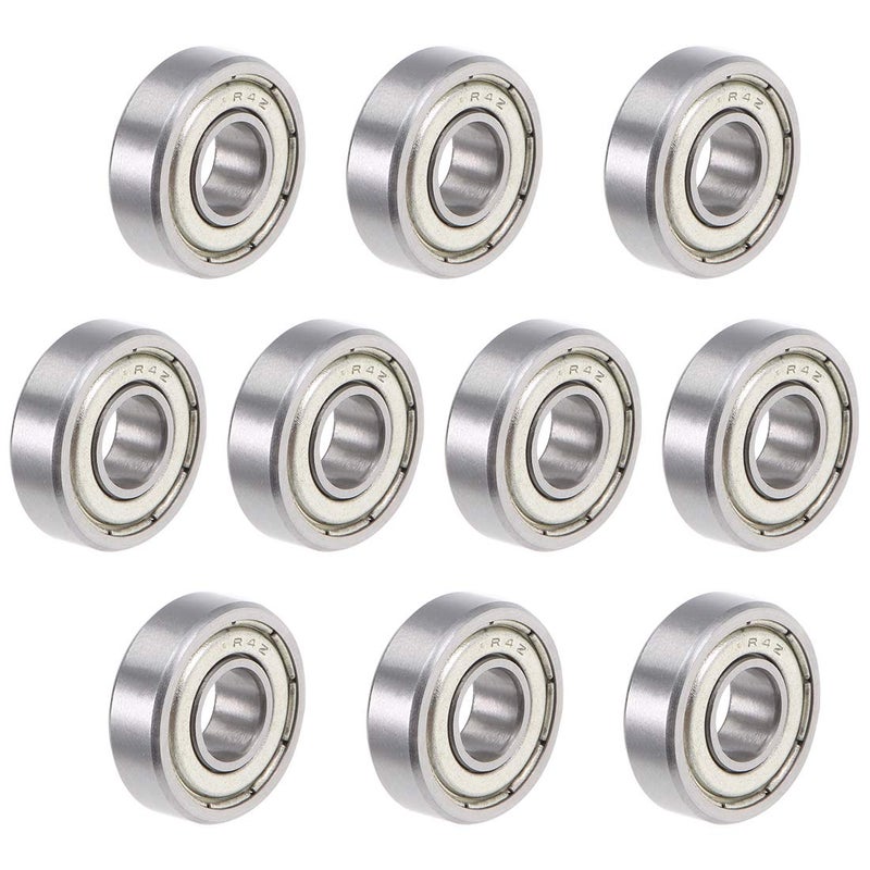uxcell R4ZZ Ball Bearing 1/4-inchx5/8-inchx0.196-inch Double Shielded ABEC-1 Bearings 10pcs - Image 1
