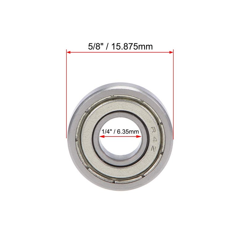 uxcell R4ZZ Ball Bearing 1/4-inchx5/8-inchx0.196-inch Double Shielded ABEC-1 Bearings 10pcs - Image 4