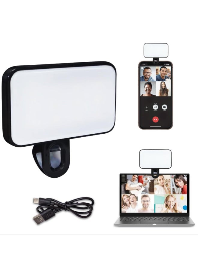 Manufacturers Mobile Phone Computer Tablet Video Conference Fill Light Live Flash Charging Three-color Light LED-Color:Black - Image 2