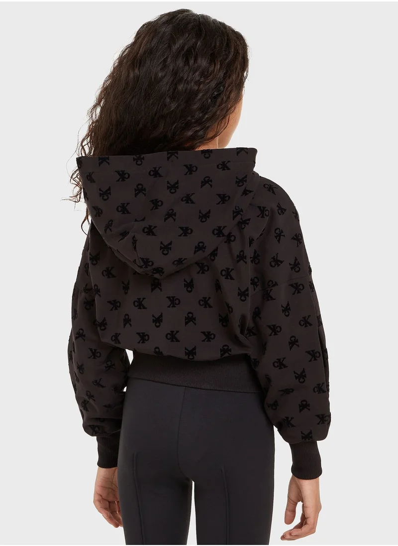 Calvin Klein Jeans Youth Aop Zip Through Hoodie