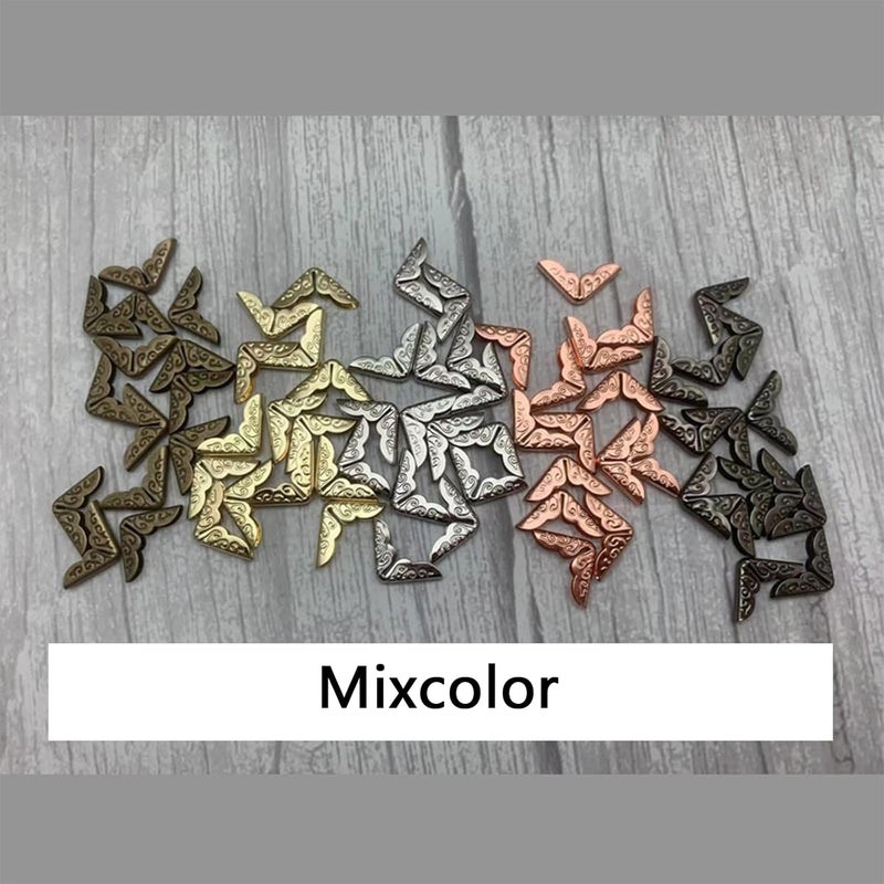 LINYUEARUI 200PCS Vintage Book Corner Protector Metal，Corner Cover for Scrapbook，Protector File Folder Corner，Decorative Protector for Scrapbook Album Men，for Crafting Scrapbooking Photo Angle Book Cover Menus - Image 4