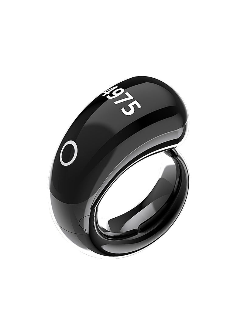 Praise Ring Adjustable Finger Counter with App Support Digital Counter Prayer Reminder Ring Muslim Finger Counter with 4 Digits (Black with 5 Sizes (16/18/20/22/24 mm)) - Image 1
