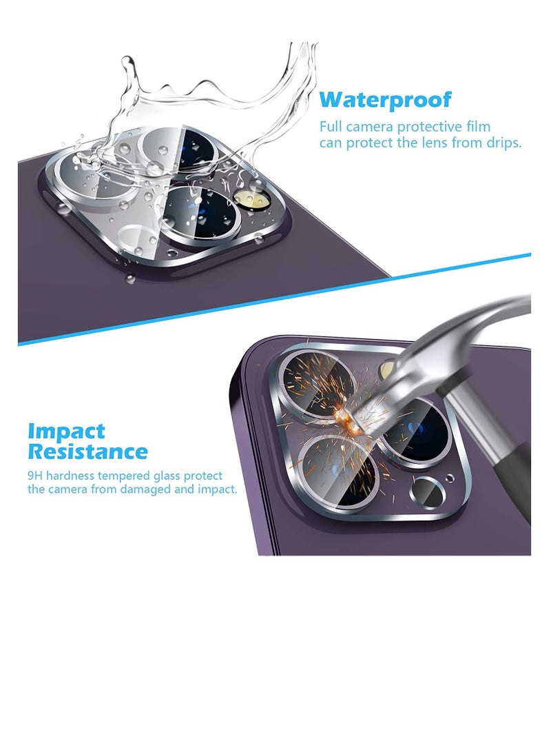 ELTRAZONE [عبوة من 3 قطع] واقي عدسة الكاميرا لهاتف iPhone 14 Pro مقاس 6.1 بوصة / iPhone 14 Pro Max مقاس 6.7 بوصة، طبقة زجاجية مقسّاة 9H مع حلقة مضادة للوميض، شفاف عالي الدقة، مقاوم للخدش، مناسب للجراب، سهل التركيب - Image 5