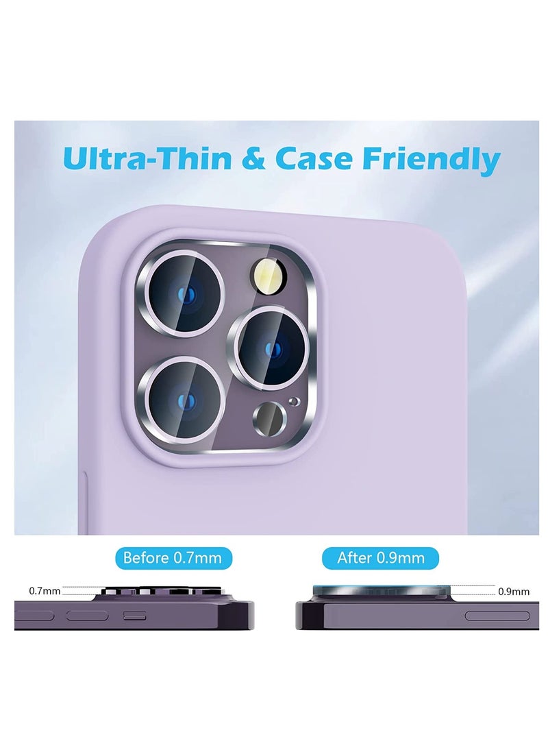 ELTRAZONE [عبوة من 3 قطع] واقي عدسة الكاميرا لهاتف iPhone 14 Pro مقاس 6.1 بوصة / iPhone 14 Pro Max مقاس 6.7 بوصة، طبقة زجاجية مقسّاة 9H مع حلقة مضادة للوميض، شفاف عالي الدقة، مقاوم للخدش، مناسب للجراب، سهل التركيب - Image 2
