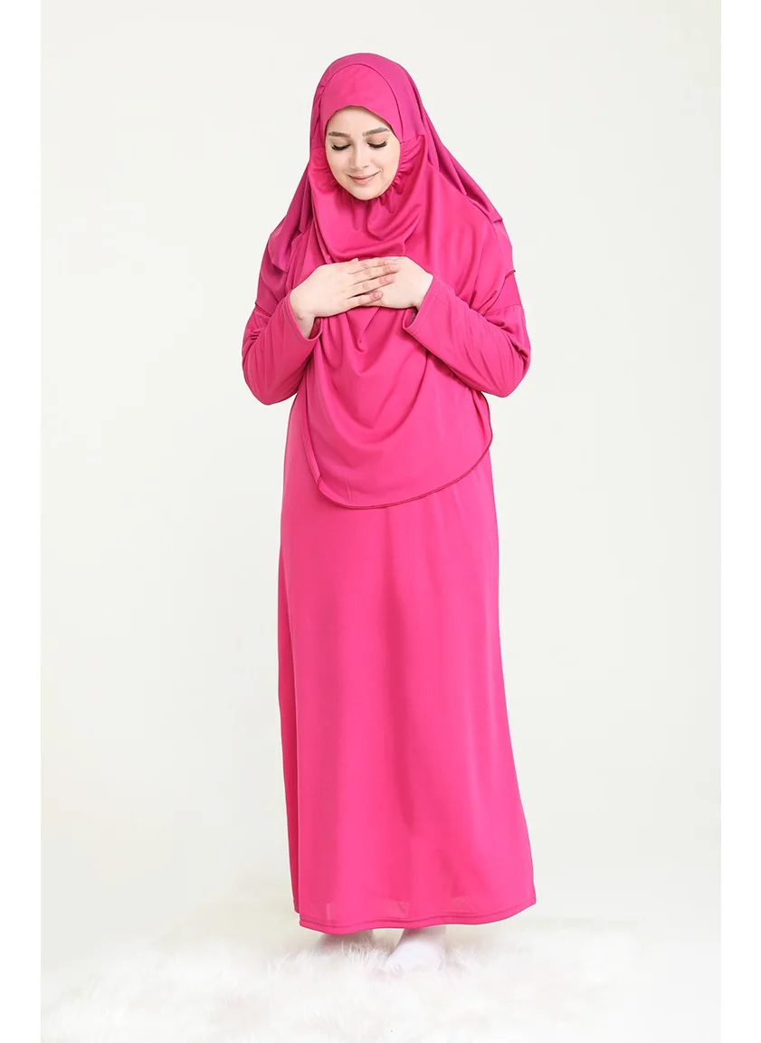Sefa Merve Prayer Dress with Bag 4486A-07 Pink