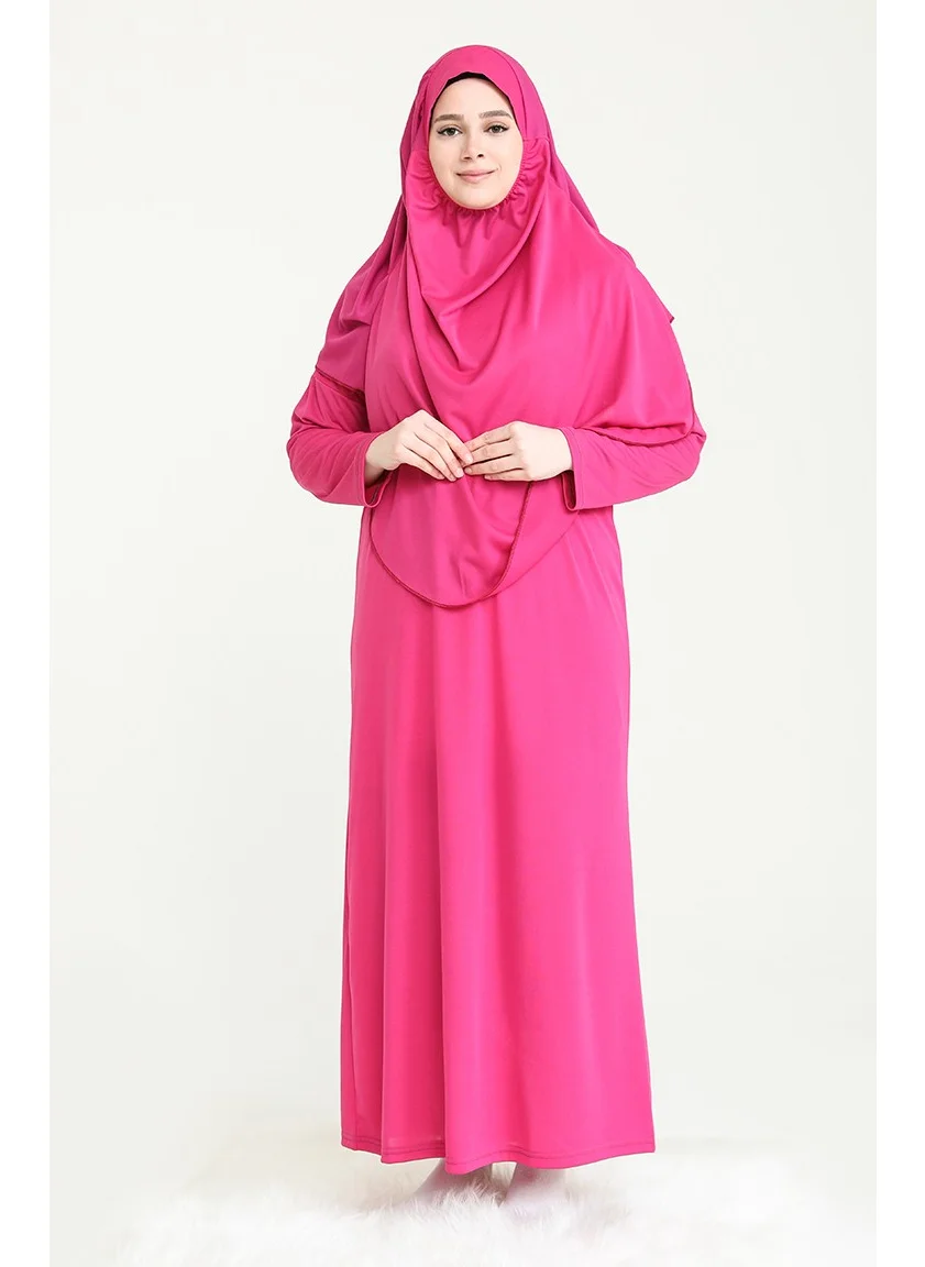 Sefa Merve Prayer Dress with Bag 4486A-07 Pink