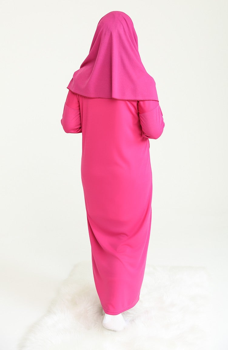Sefa Merve Prayer Dress with Bag 4486A-07 Pink - Image 3