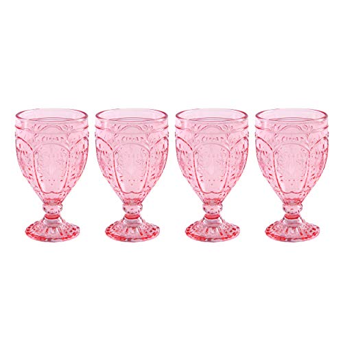 Fitz & Floyd Fitz and Floyd Trestle Goblet, 4 Count (Pack of 1), Blush - Image 1