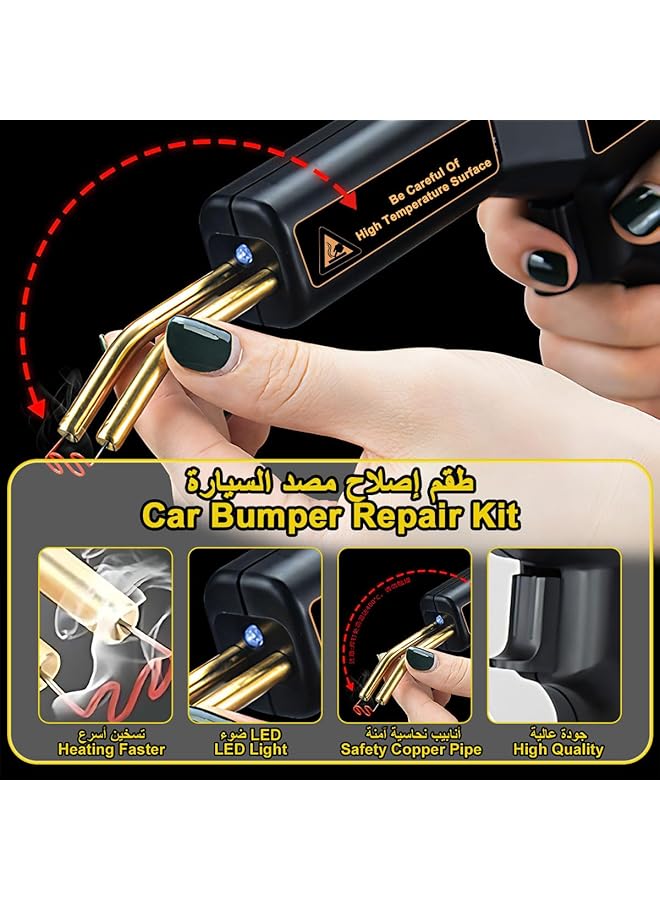 erorex Plastic Welder Handheld Hot Stapler Machine Car Bumper Repair Kit Pvc Repairing Machine Plastic Welding Tool With 200Pcs And 4 Types Of Wave Staples For Repairing Crack Broken - Image 4