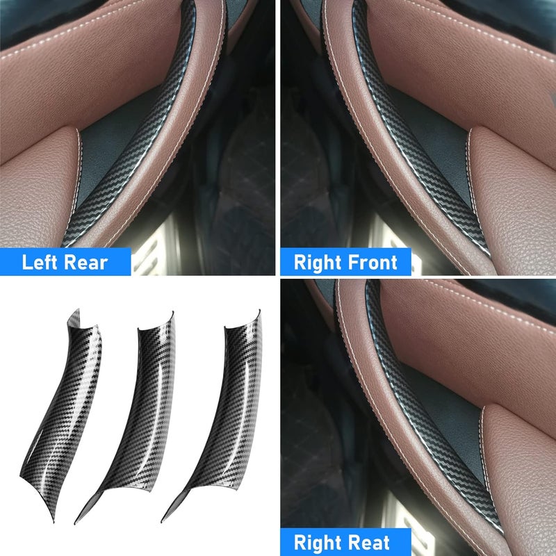 Jaronx Compatible with BMW X5 F15/X6 F16 Door Handle Covers,3PCS Carbon Fiber Pattern Door Pull Covers for X5 F15 2014-2018,X6 F16 2015-2018, Left/Right Side Door Handle Interior Door Pull Handle - Image 5