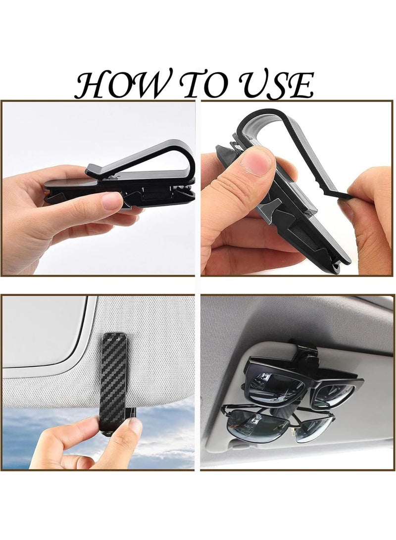 2Pcs Sunglasses Holder For Car Glasses Holder Sun Visor  With Card Clip Vehicle GlassesHolder With 180 Degree Rotational Ticket - Image 4