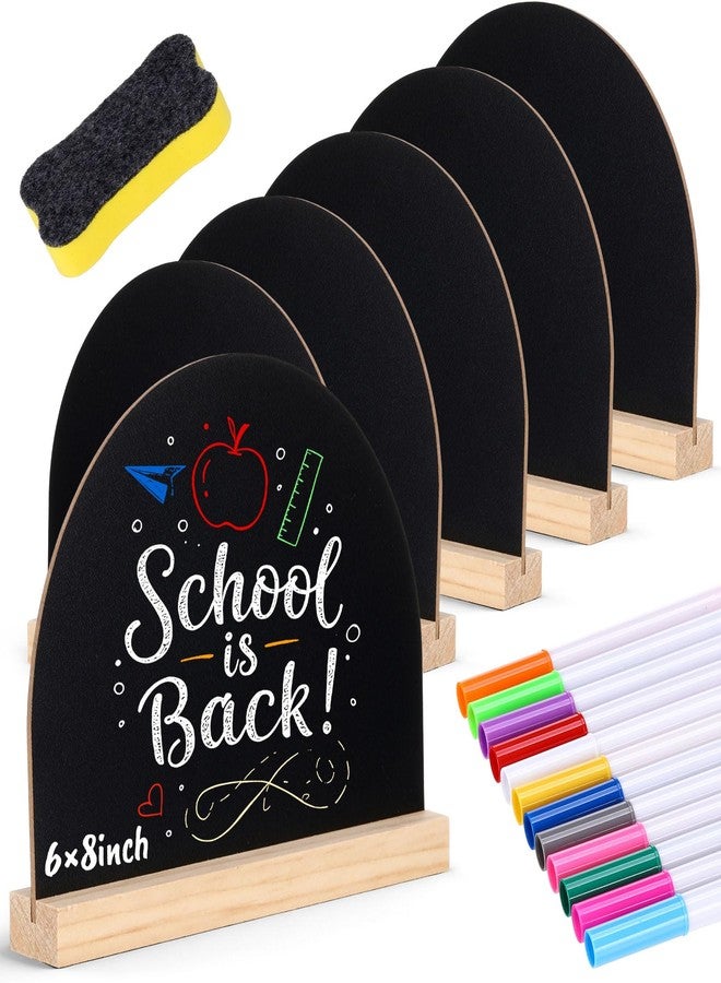 Novabright 6 Piece Mini Chalkboard Signs with Stand 6 x 8 Inch for Table Decorations with Chalkboard Pens and Eraser for Restaurant Food Display Message Boards Party Decorations - Image 1