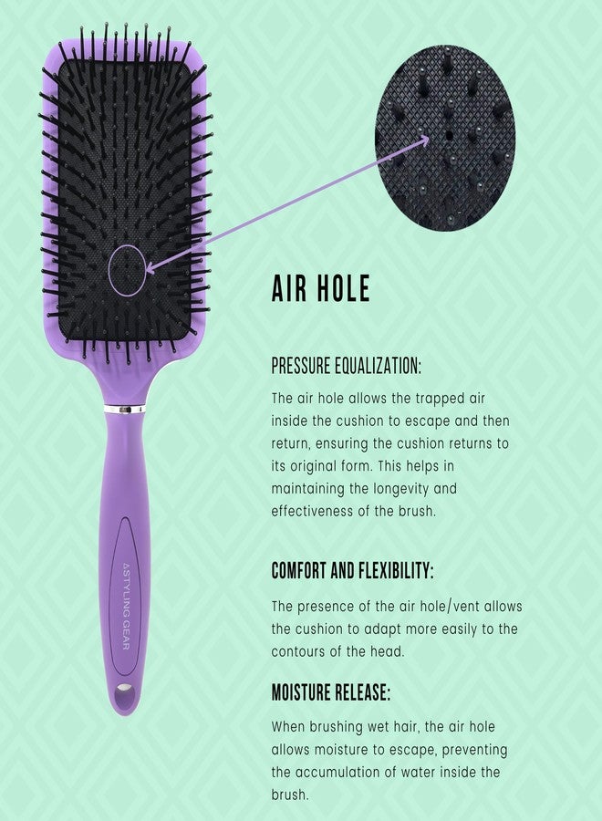 Styling Gear SG104 Women's Paddle Brush Ideal for Curly Hair Hairbrush for Detangling & Styling 1 Piece. (Lavender) - Image 3