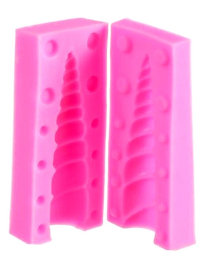 NIBEMINENT 2-Piece Unicorn Horn Shaped Cake Decorating Mould Set Pink 10 x 4centimeter 