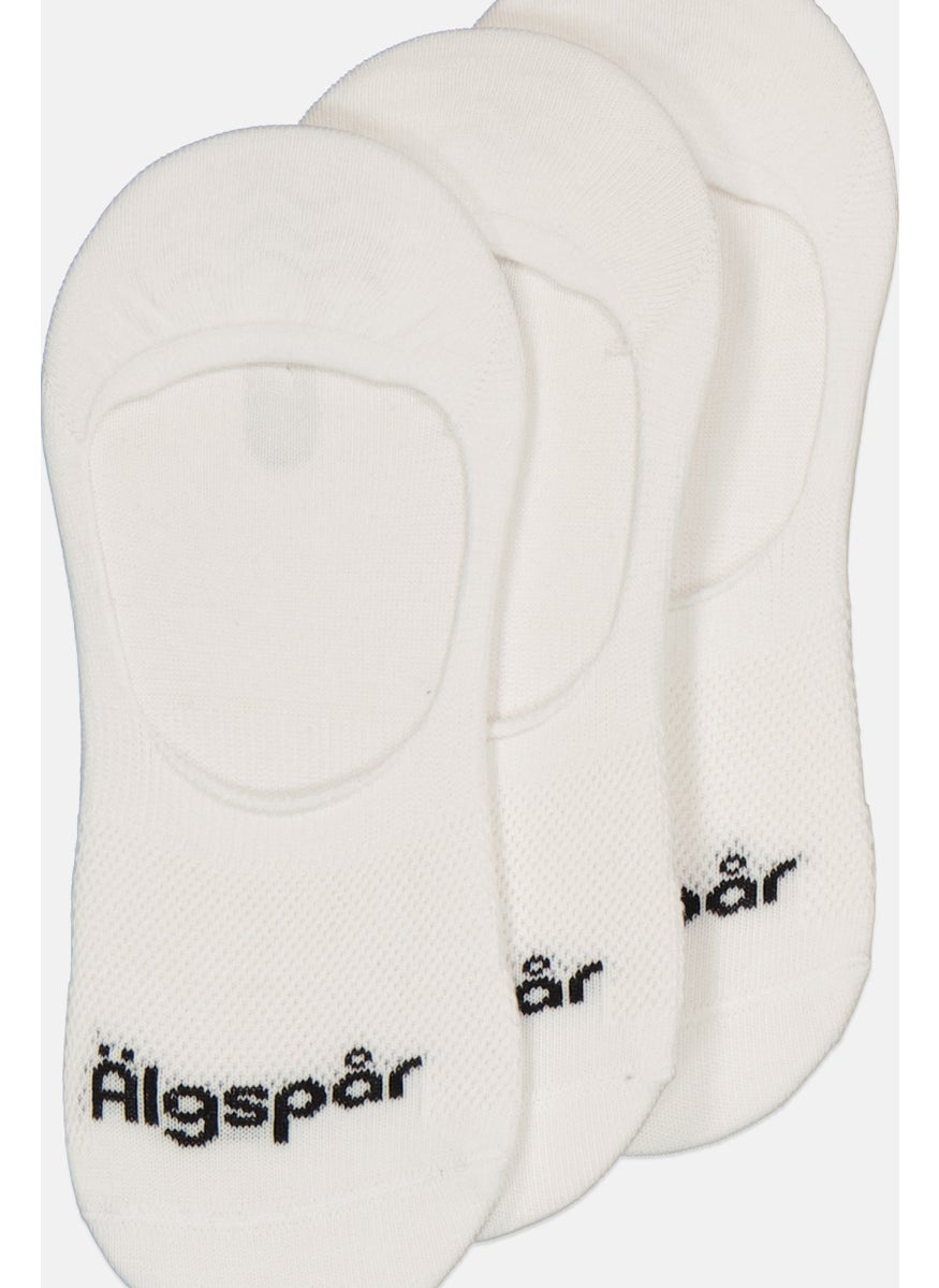 Algspar Men 3 Pair Brand Logo Invisible Socks, White  - Image 3