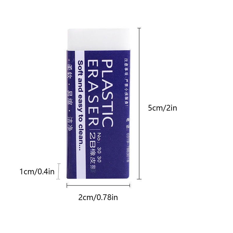 Dreamm White Erasers, 6 Pack Pencil Erasers Bulk for Supplies Office Prize Gifts (White 6 Pcs) - Image 2