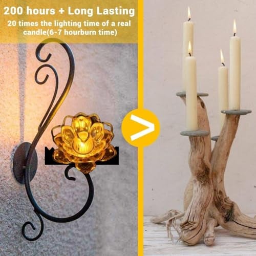 HCN Lotus LED Tea Light Candles | Battery-Operated | Flameless & Smokeless | Multicolor Acrylic Design | Home Décor, Wedding, Festival, Anniversary, Birthday, Gifting (Lotus Light Candles, Pack of 2) - Image 4