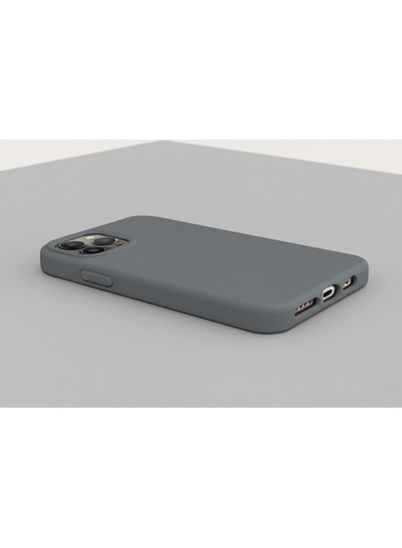 AKSESORY iPhone 12 Pro Silicone Case (6.1”) – Grey Shockproof Soft Touch Slim Fit Cover, Anti-Scratch Durable Protective Back Case - Image 3
