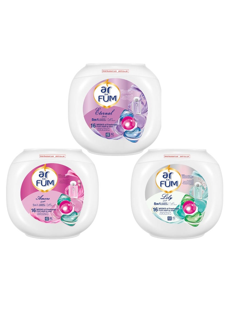 Ar Fum 5 In 1 Laundry Detergent Capsules Eternal Amore And Lily - Image 1