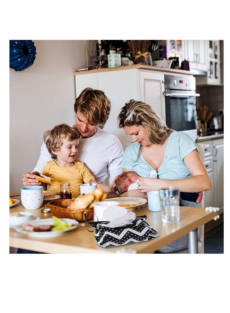 Excefore Baby Wipe Dispenser,Portable Refillable Wipe Holder,Baby Wipes Container,Wipes Dispenser, Reusable Travel Wet Wipe Pouch - Image 3