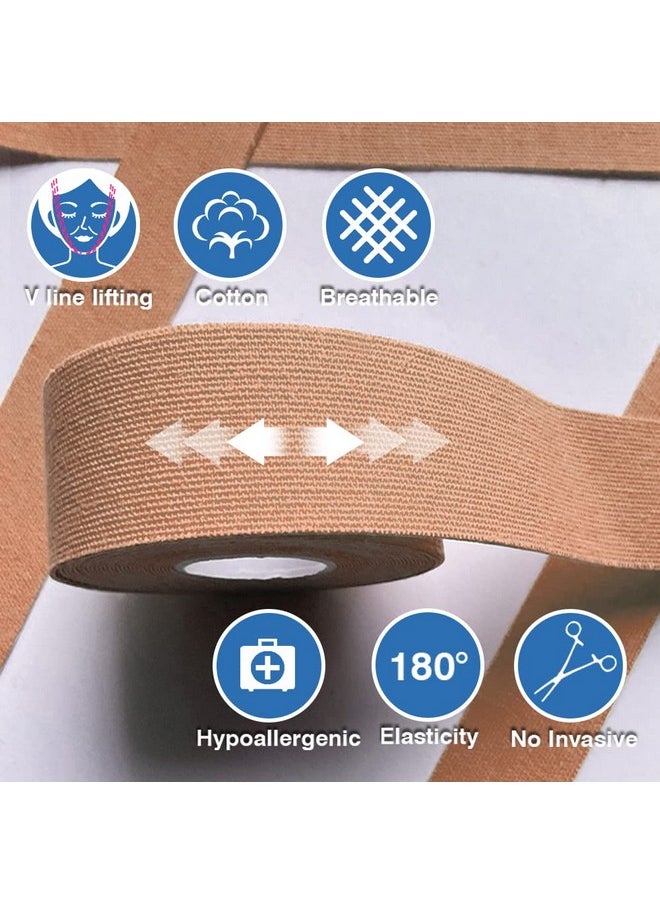 Sfuchin Facial Patches Wrinkle Patches Wrinkle Tape Face Lifting Tape Non Invasive Wrinkle Remover Multifunctional High Elasticity Wrinkle Forehead Eyes Face Neck Wrinkle Treatment 2.5Cm*1000Cm  - Image 3