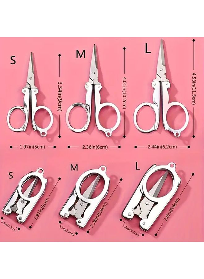 Silvery Small Heavy Duty Folding Scissors Sharp Blades Portable For DIY Office Travel - Image 4