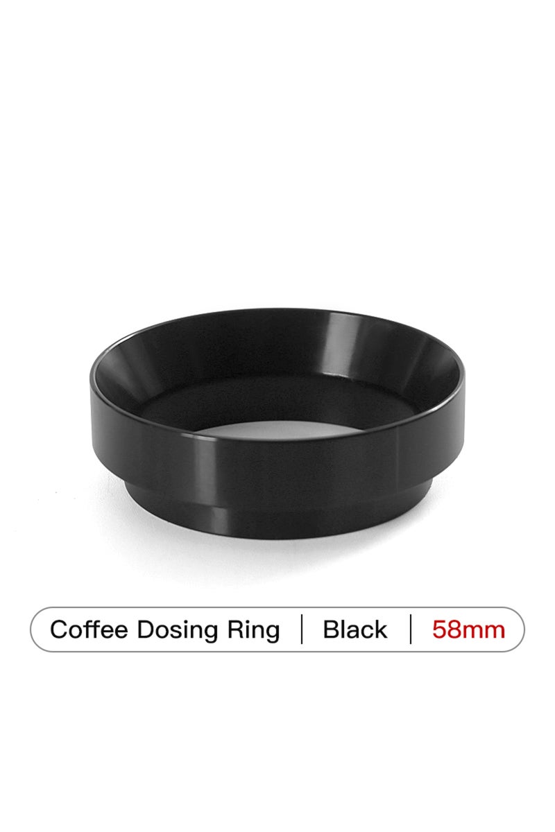 حلقة قياس جرعات القهوة السوداء 58 مم، قمع قياس جرعات الإسبريسو 51 مم، 53 مم، 58 مم، مغناطيسي، متوافق مع ديلونجي وبريفيل E