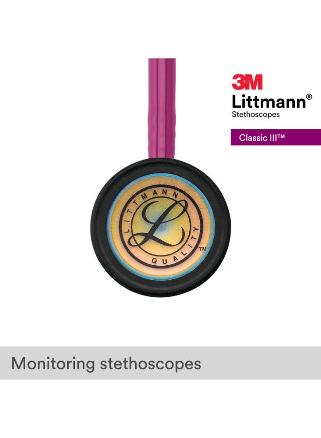 ثري أم ليتمان سماعة طبية 3M ليتمن كلاسيك 3 بأنبوب توت أحمر مع لمسة قوس قزح موديل 5806 - Image 2