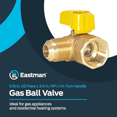 Eastman 34 Inch FIP x 58 Inch OD Angle Gas Ball Valve with 14Turn Handle Brass Plumbing Fitting 60029 - Image 3