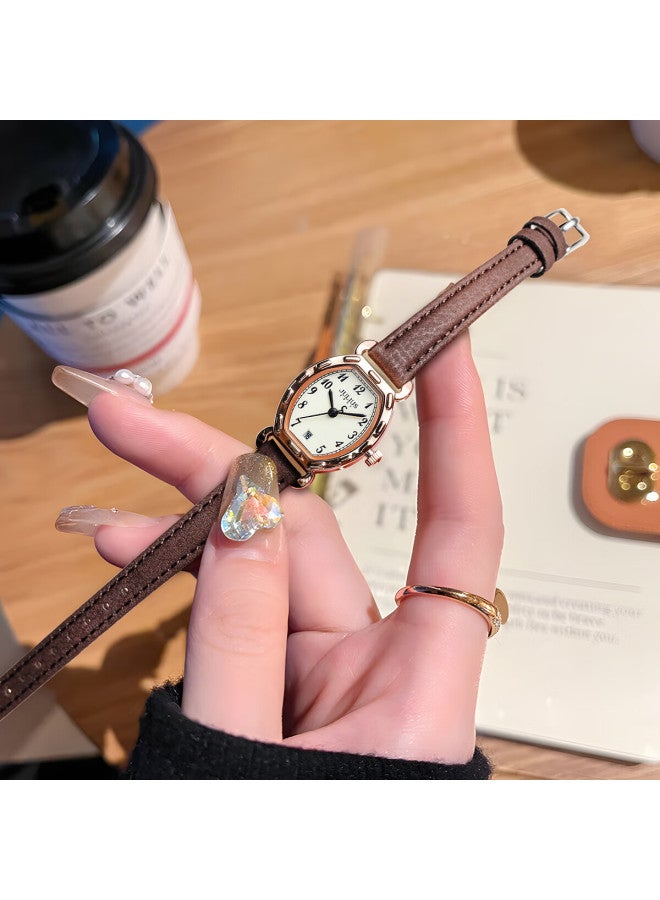 Julius Women's Small Roman Numeral Fashion Barrel-shaped Student Watch Brown Ja-1508e - Image 4