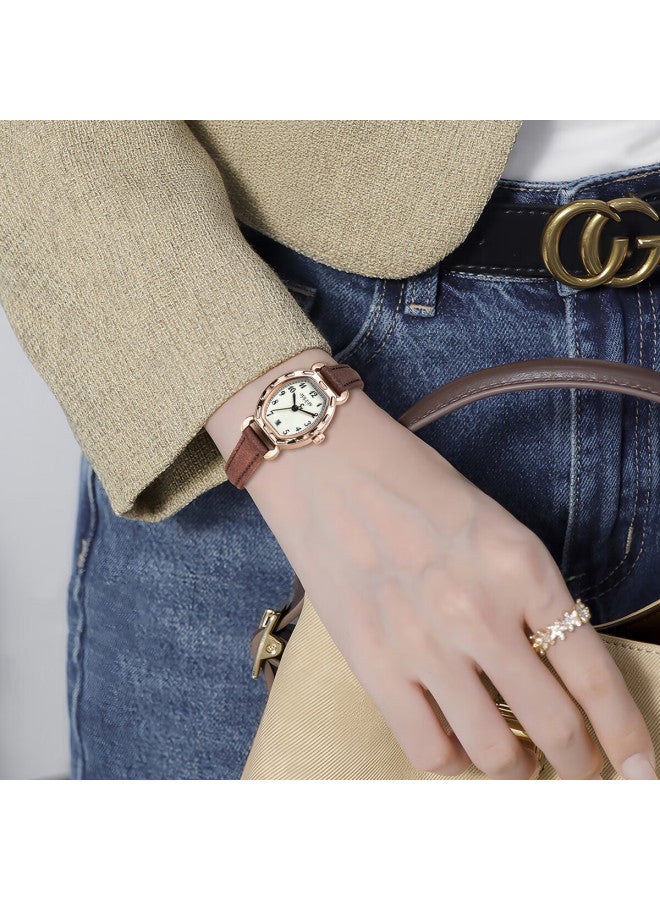 Julius Women's Small Roman Numeral Fashion Barrel-shaped Student Watch Brown Ja-1508e - Image 5
