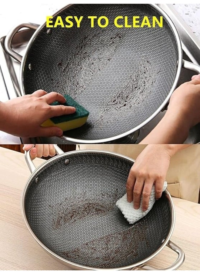 Generic Stainless Steel Cooking Deep Frying Pan 36 cm  - Image 2