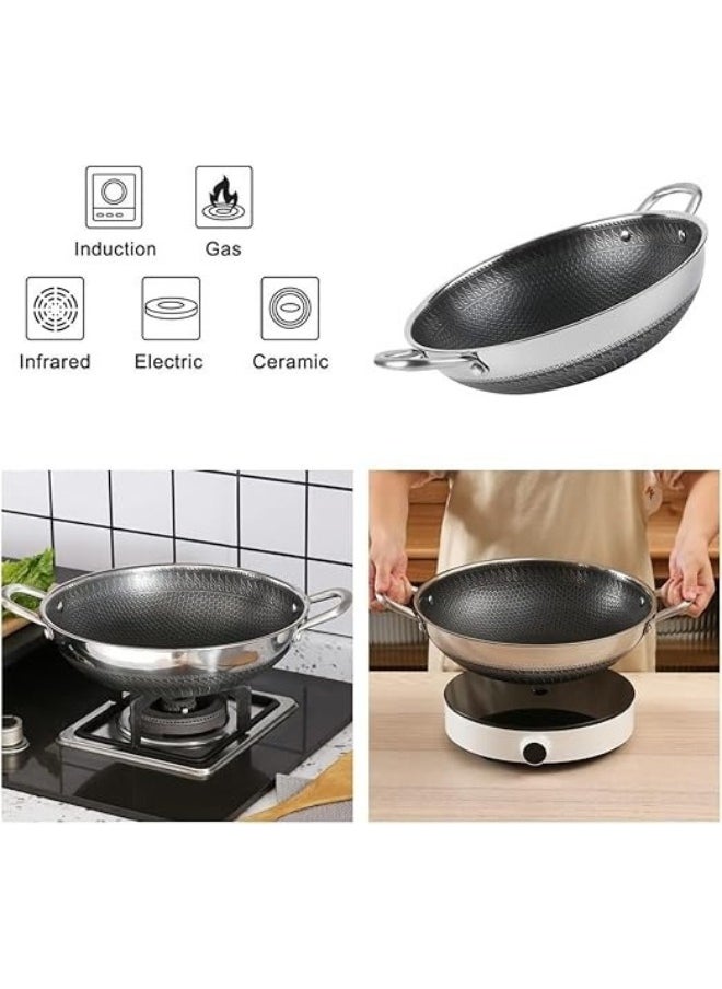Generic Stainless Steel Cooking Deep Frying Pan 36 cm  - Image 3